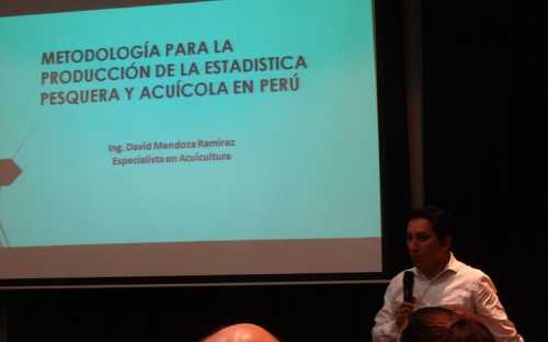 exposición de David Mendoza, de PRODUCE, sobre el sistema estadístico pesquero de Perú