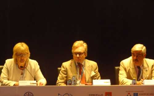 Aina Afanesjeva, Audun Lem y Ignacio Sobrino en la primera sesion 