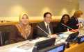 Dra Wan Izatul Asma, de la Universidad Internacional Islamica de Malasia; Dr. Paul Phumpiu, Viceministro de Pesca de Peru y Sra Margaret Nakato, del Forum Mundial de Trabajadores de la Pesca, de Uganda